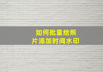 如何批量给照片添加时间水印