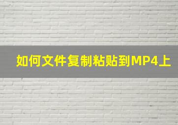 如何文件复制粘贴到MP4上