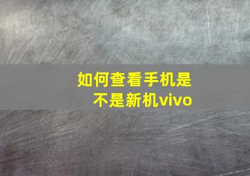 如何查看手机是不是新机vivo