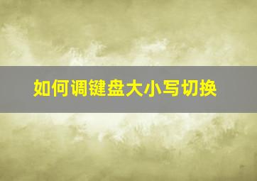 如何调键盘大小写切换