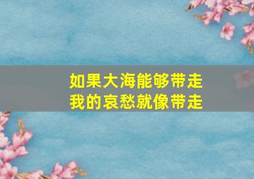 如果大海能够带走我的哀愁就像带走