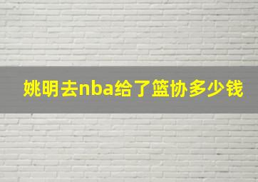 姚明去nba给了篮协多少钱