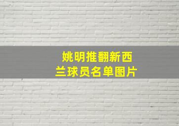 姚明推翻新西兰球员名单图片