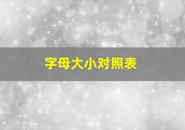 字母大小对照表