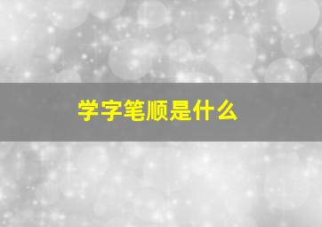 学字笔顺是什么