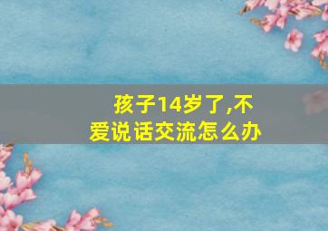 孩子14岁了,不爱说话交流怎么办