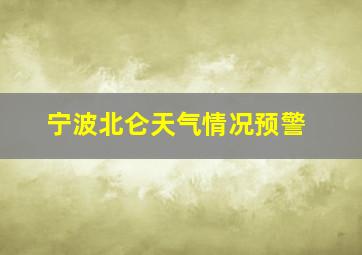 宁波北仑天气情况预警