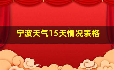 宁波天气15天情况表格