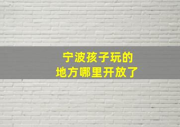 宁波孩子玩的地方哪里开放了