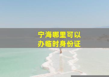 宁海哪里可以办临时身份证