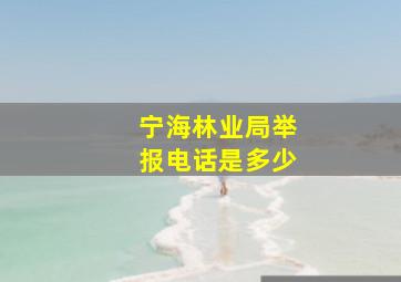 宁海林业局举报电话是多少