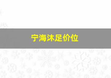 宁海沐足价位