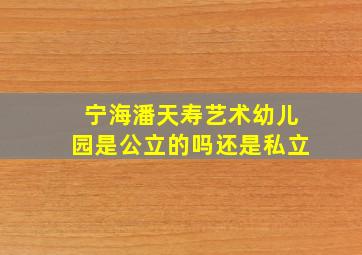 宁海潘天寿艺术幼儿园是公立的吗还是私立