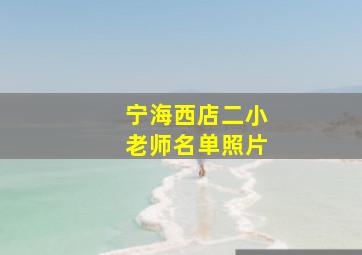 宁海西店二小老师名单照片