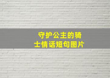 守护公主的骑士情话短句图片