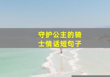 守护公主的骑士情话短句子