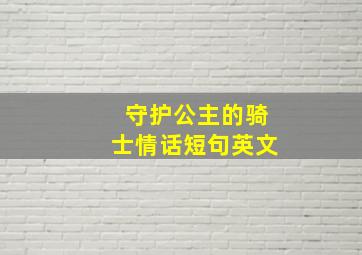 守护公主的骑士情话短句英文