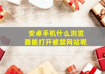 安卓手机什么浏览器能打开被禁网站呢