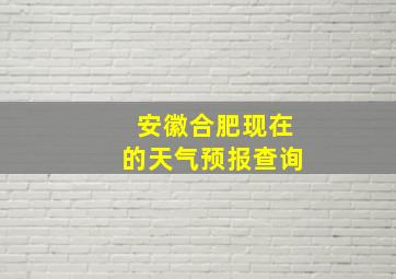 安徽合肥现在的天气预报查询