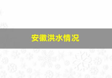 安徽洪水情况