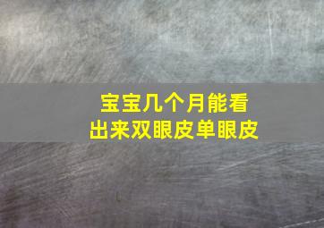 宝宝几个月能看出来双眼皮单眼皮