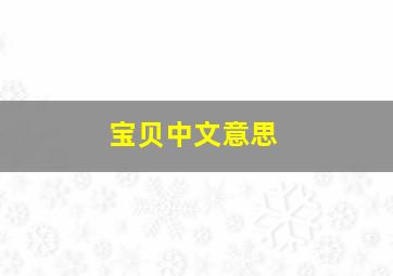 宝贝中文意思