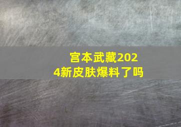 宫本武藏2024新皮肤爆料了吗