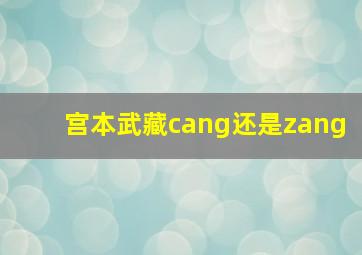 宫本武藏cang还是zang