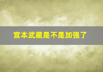 宫本武藏是不是加强了