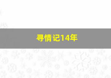 寻情记14年