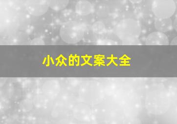 小众的文案大全