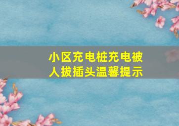 小区充电桩充电被人拔插头温馨提示