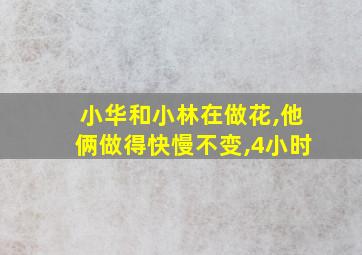 小华和小林在做花,他俩做得快慢不变,4小时