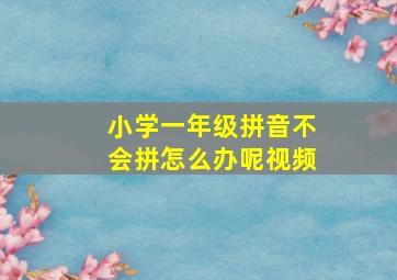 小学一年级拼音不会拼怎么办呢视频