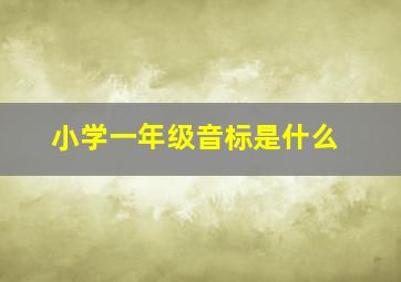 小学一年级音标是什么