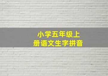 小学五年级上册语文生字拼音