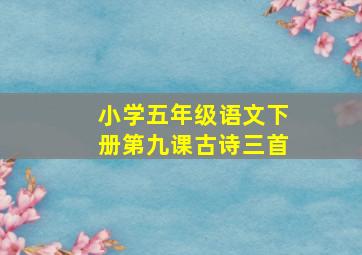 小学五年级语文下册第九课古诗三首