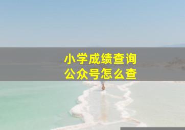 小学成绩查询公众号怎么查