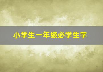 小学生一年级必学生字