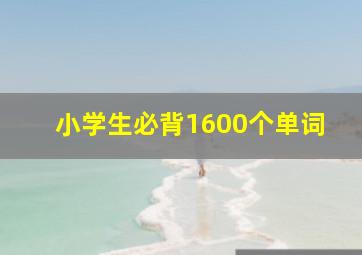 小学生必背1600个单词