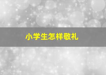 小学生怎样敬礼