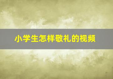 小学生怎样敬礼的视频