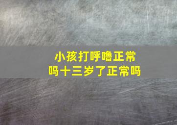 小孩打呼噜正常吗十三岁了正常吗