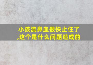 小孩流鼻血很快止住了,这个是什么问题造成的