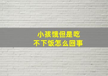 小孩饿但是吃不下饭怎么回事