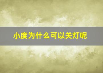 小度为什么可以关灯呢