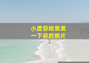 小度你给我发一下你的照片