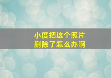 小度把这个照片删除了怎么办啊