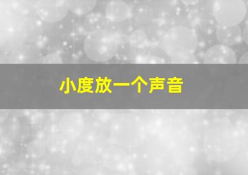 小度放一个声音