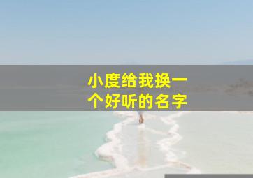 小度给我换一个好听的名字